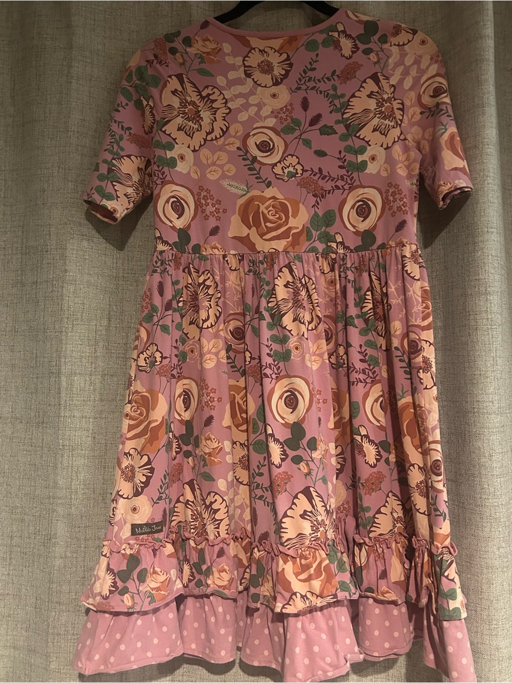 Matilda Jane Mauve Floral Ruffle Hem Dress - Picture 6 of 6